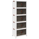 Stackable Storage Box with Wheels 5-Tier 75 L 64x40x179 cm 4012374