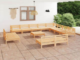 13 Piece Garden Lounge Set Solid Wood Pine 3083169