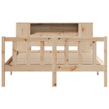 Bookcase Bed without Mattress 140x190 cm Solid Wood Pine 3321653