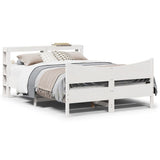 Bed Frame with Headboard White 140x190 cm Solid Wood Pine 3306316