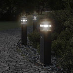 ZNTS Outdoor Floor Lamps with Sensors 3pcs Black 50 cm Aluminium 4006400