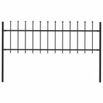 ZNTS Garden Fence with Spear Top Steel 1.8 m Black 144923