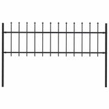 ZNTS Garden Fence with Spear Top Steel 1.8 m Black 144923