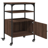 Printer Stand 3-Tier Brown Oak 50x40x76 cm Engineered Wood 842295