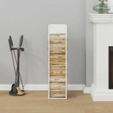 Firewood Rack White 25x25x100 cm Cold-rolled steel 864268