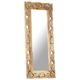 Hand Carved Mirror Brown 110x50 cm Solid Mango Wood 321640