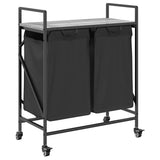 Laundry Basket 2 Compartments with Wheels Grey Sonoma 859098