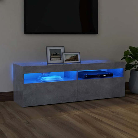 TV Cabinet with LED Lights Concrete Grey 120x35x40 cm 804377