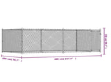 Dog Cage with Door Grey 4x2x1.5 m Galvanised Steel 3209578