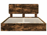 Storage Bed with Drawer Smoked Oak 120 x 190 cm Engineered Wood 3412711