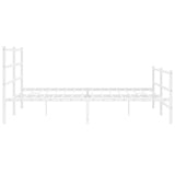 Metal Bed Frame without Mattress with Footboard White 200x200cm 355439
