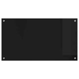 Kitchen Backsplash Black 90 x 50 cm Tempered Glass 42018039