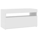 TV Cabinet with LED Lights High Gloss White 75x35x40 cm 804403