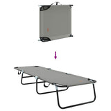 Folding Sun Lounger Folding Grey 188 x 57 x 86.5 cm Polyester 42003143