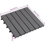 Decking Tile 10 pcs Grey 30 x 30 cm Acacia Hardwood 42046711