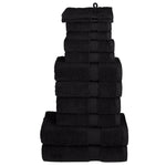 12 Piece Premium Towel Set SOLUND Black 600 gsm 137582