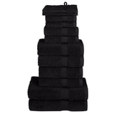 12 Piece Premium Towel Set SOLUND Black 600 gsm 137582