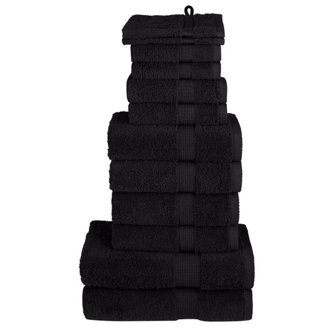 12 Piece Premium Towel Set SOLUND Black 600 gsm 137582