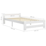 Bed Frame White Solid pine wood, plywood Single Durable 321999