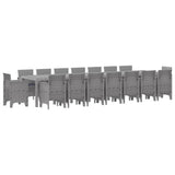 Garden Dining Set with Cushions 17 pcs Light Grey PP 3378670