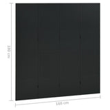 4-Panel Room Divider Black 160x180 cm Steel 335898