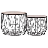 Coffee Table 2 pcs Black 287663