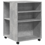ZNTS Side Table with Wheels Concrete Grey 55x60x78 cm Engineered Wood 853158