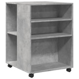 ZNTS Side Table with Wheels Concrete Grey 55x60x78 cm Engineered Wood 853158