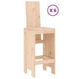 Garden Bar Set Natural Pine Solid Pine Wood Regular Footrest 3157781