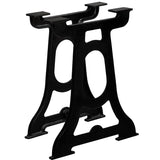 Dining Table Leg Set of 2 Black Cast iron Standard Durable 245423