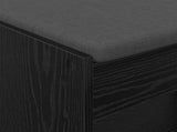 Hall Bench Black Oak 63 x 38 x 45 cm Engineered Wood and Fabric 891569