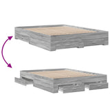 Bed Frame Grey Sonoma Engineered wood King Bed Frame 3280382