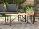 Outdoor Table Grey 80 x 40 x 40 cm Steel and Poly Rattan 42025147