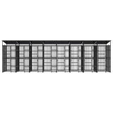 Outdoor Dog Kennel with Roof Steel 14.75 m 3097953