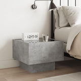 Bedside Table with Infinity LED Concrete Grey 40x40x30 cm 3284066