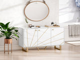 Sideboard Storage Cabinet, Modern Storage Cupboard with Adjustable Shelves and Metal Legs for Living T3398P424860