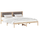 Bed Frame with Headboard Taupe 160 x 200 cm Solid Pine Wood 878177