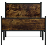 Metal Bed Frame without Mattress Smoked Oak 90x190 cm Single 4007842