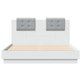Bed Frame with LED without Mattress White 135x190 cm Double 3210045