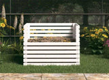 Composter White 80x80x78 cm Solid Wood Pine 822188