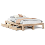 Bed Frame without Mattress 135x190 cm Double Solid Wood Pine 3309014