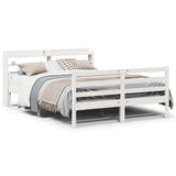Bed Frame with Headboard without Mattress White 150x200 cm King Size 3306687
