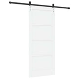 Sliding Door 86 x 198.5 cm Engineered Wood White and Black 3449908