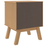 ZNTS Bedside Cabinet OLDEN Grey and Brown Solid Wood Pine 358583