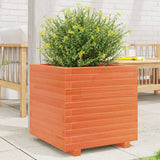Garden Planter Wax Brown 50x50x49.5 cm Solid Wood Pine 3282516