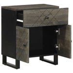 ZNTS Bedside Cabinet Black 50x33x60 cm Solid Wood Mango 4017695