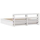 Bed Frame with Headboard White 180x200 cm Super King Solid Wood Pine 3306334