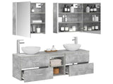 Bathroom Cabinet Set 5 pcs Concrete Grey Engineered Wood 3406690