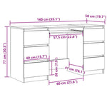 ZNTS Writing Desk Artisan Oak 140x50x77 cm Engineered Wood 855961