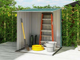 3.3 x 3.4ft Lean To Steel Garden Shed, with Locking Door - Green T3398P552670